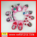 2015 new type colorful animal shape soft flat embroidered moccasin factory spanish leather slippers with baby shoes